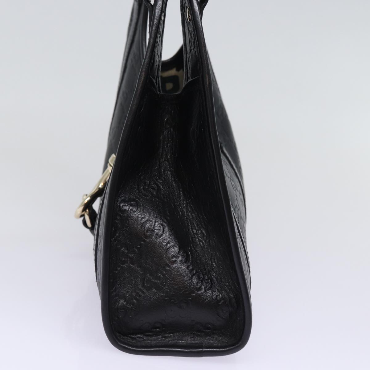 GUCCI Jackie GG Canvas Guccissima Hand Bag Black 203495 yk13098