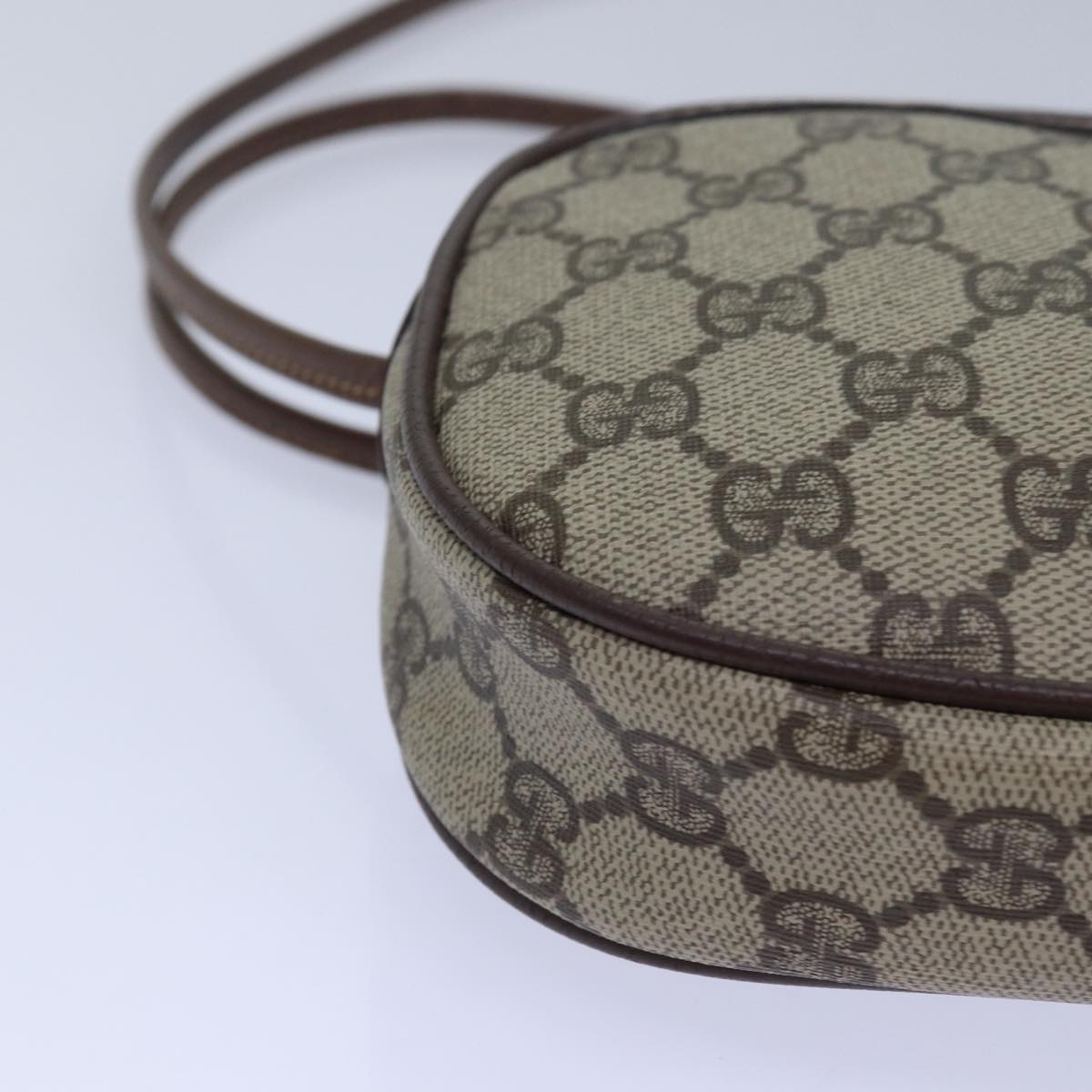 GUCCI GG Supreme Web Sherry Line Shoulder Bag PVC Beige 007 754 yk13102