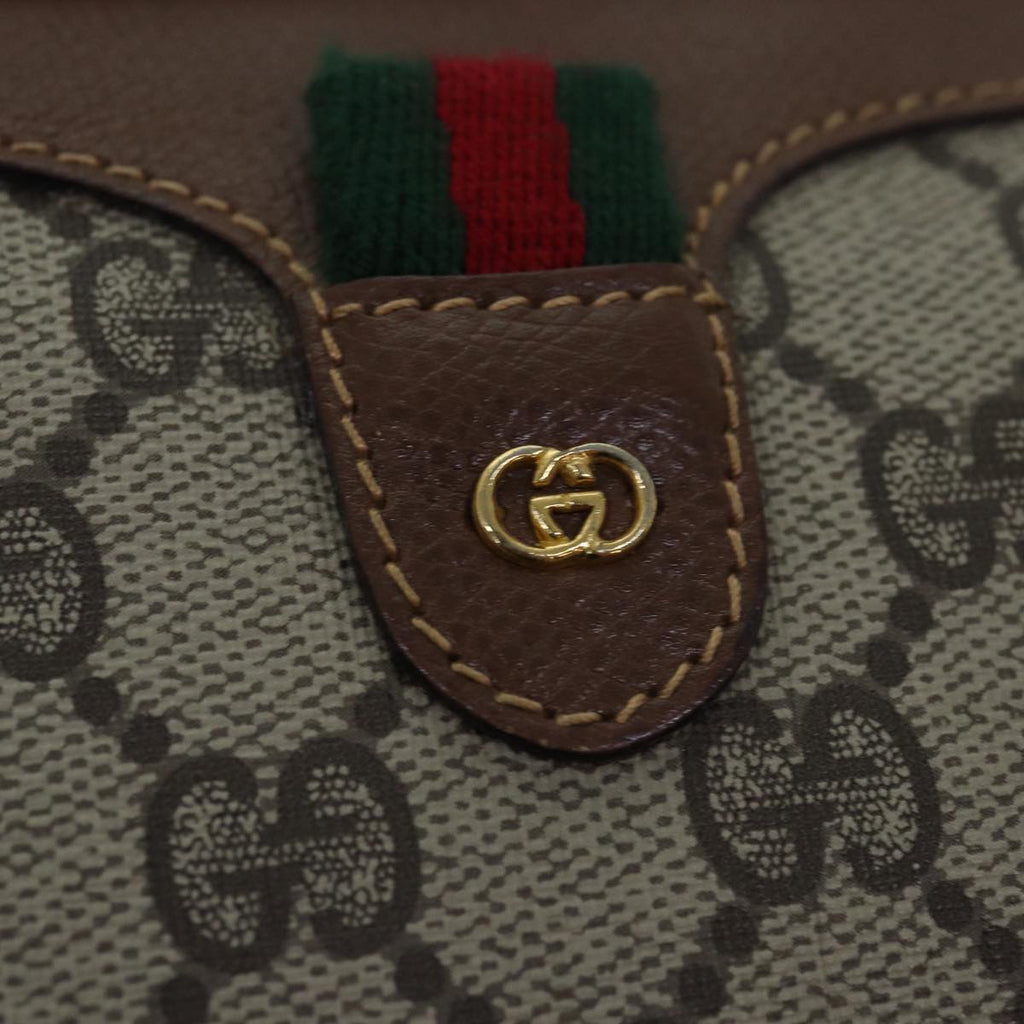 GUCCI GG Supreme Web Sherry Line Shoulder Bag PVC Beige 007 754 yk13102