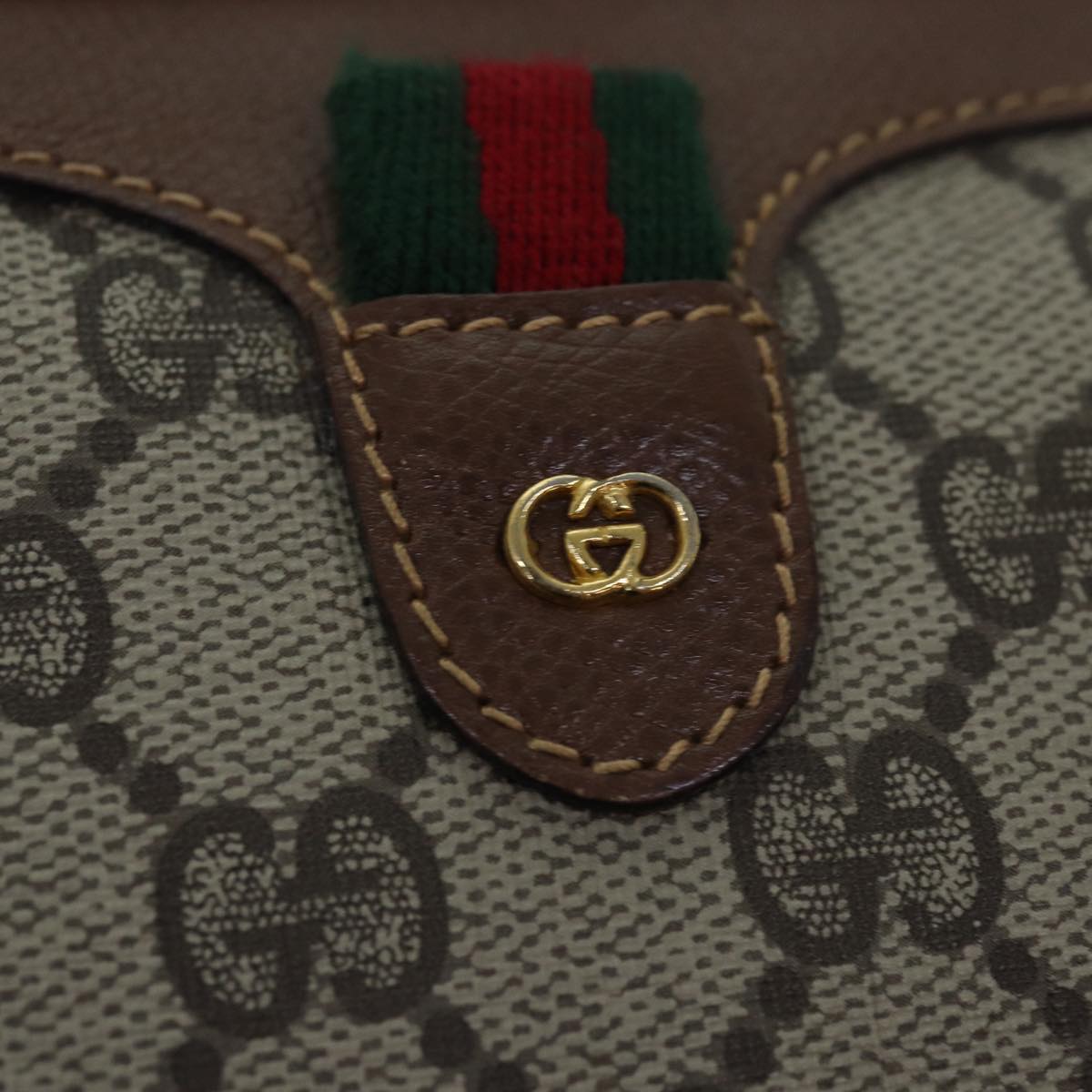GUCCI GG Supreme Web Sherry Line Shoulder Bag PVC Beige 007 754 yk13102