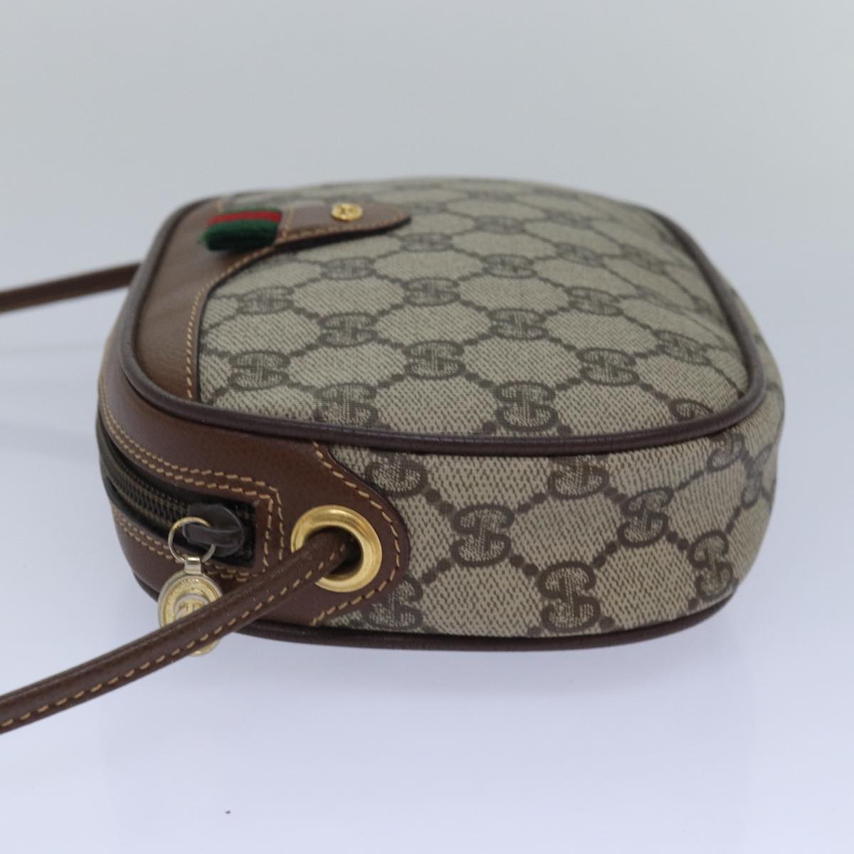 GUCCI GG Supreme Web Sherry Line Shoulder Bag PVC Beige 007 754 yk13102