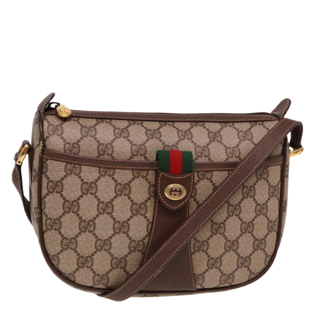 GUCCI Web Sherry Line GG Supreme Shoulder Bag Red Beige 89 02 032 yk13114