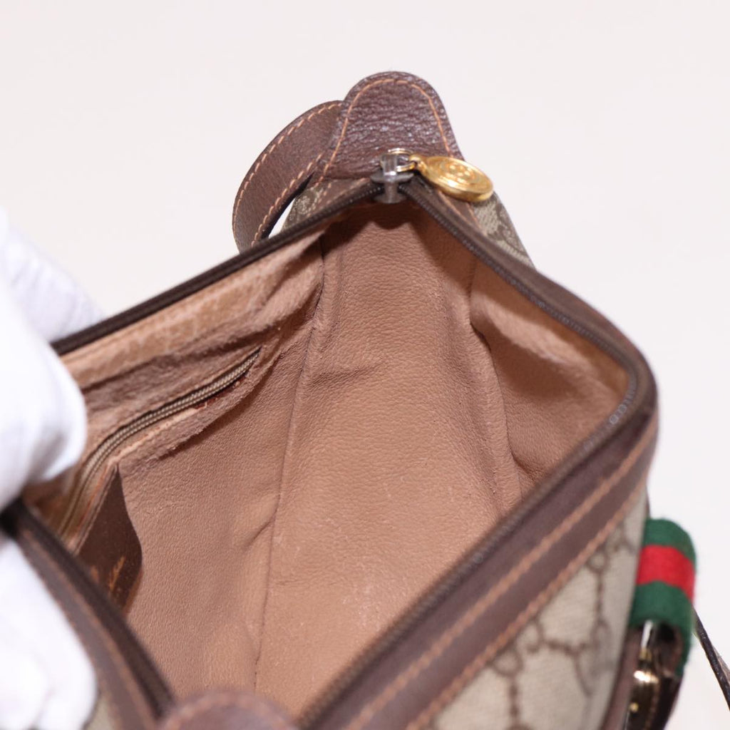 GUCCI Web Sherry Line GG Supreme Shoulder Bag Red Beige 89 02 032 yk13114