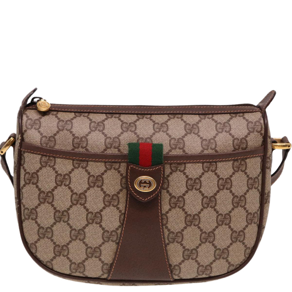 GUCCI Web Sherry Line GG Supreme Shoulder Bag Red Beige 89 02 032 yk13114