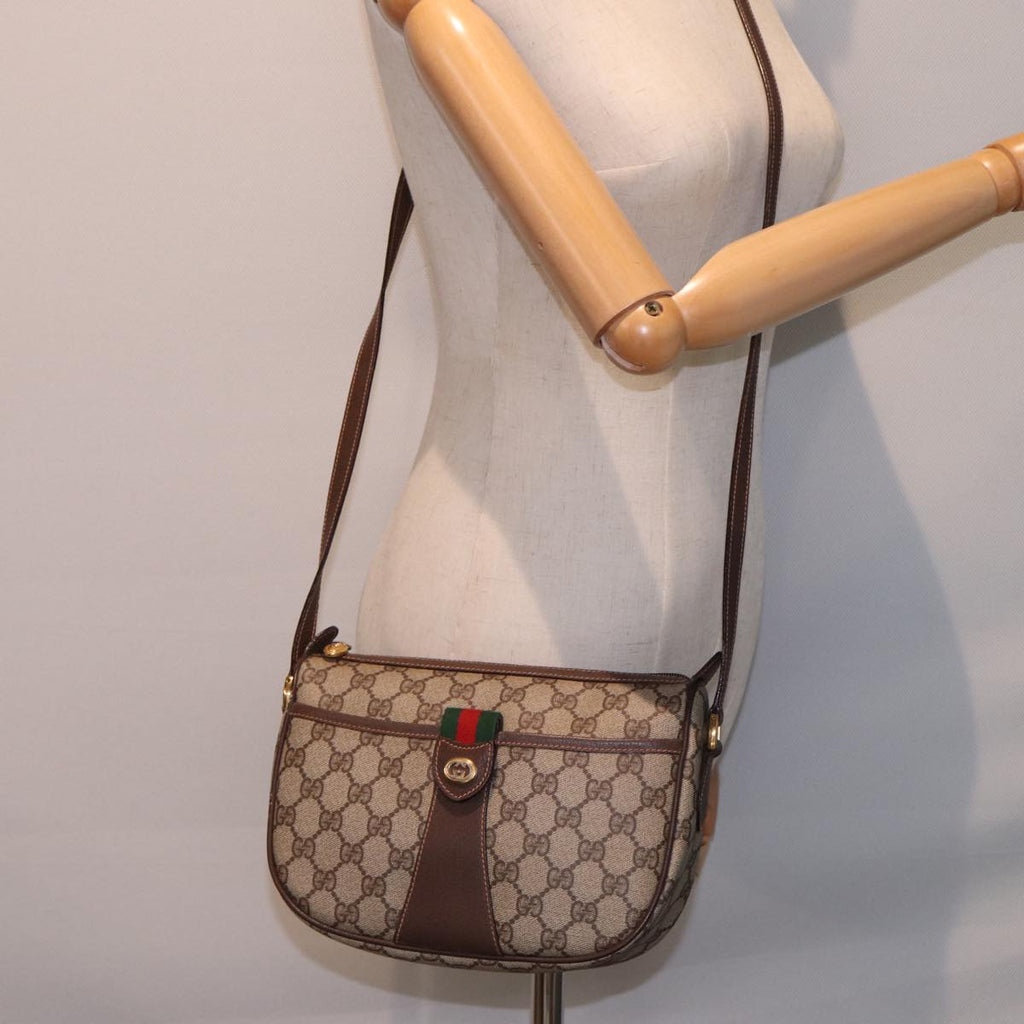 GUCCI Web Sherry Line GG Supreme Shoulder Bag Red Beige 89 02 032 yk13114