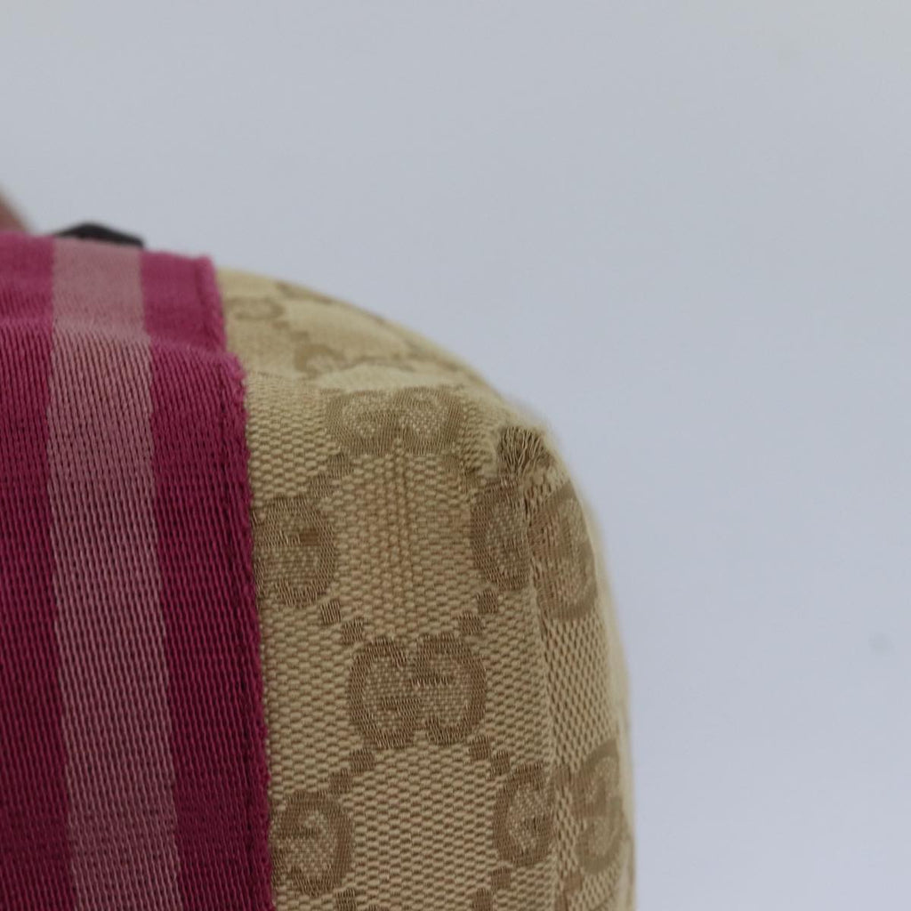 GUCCI GG Canvas Sherry Line Hand Bag Beige Pink 139261 yk13116