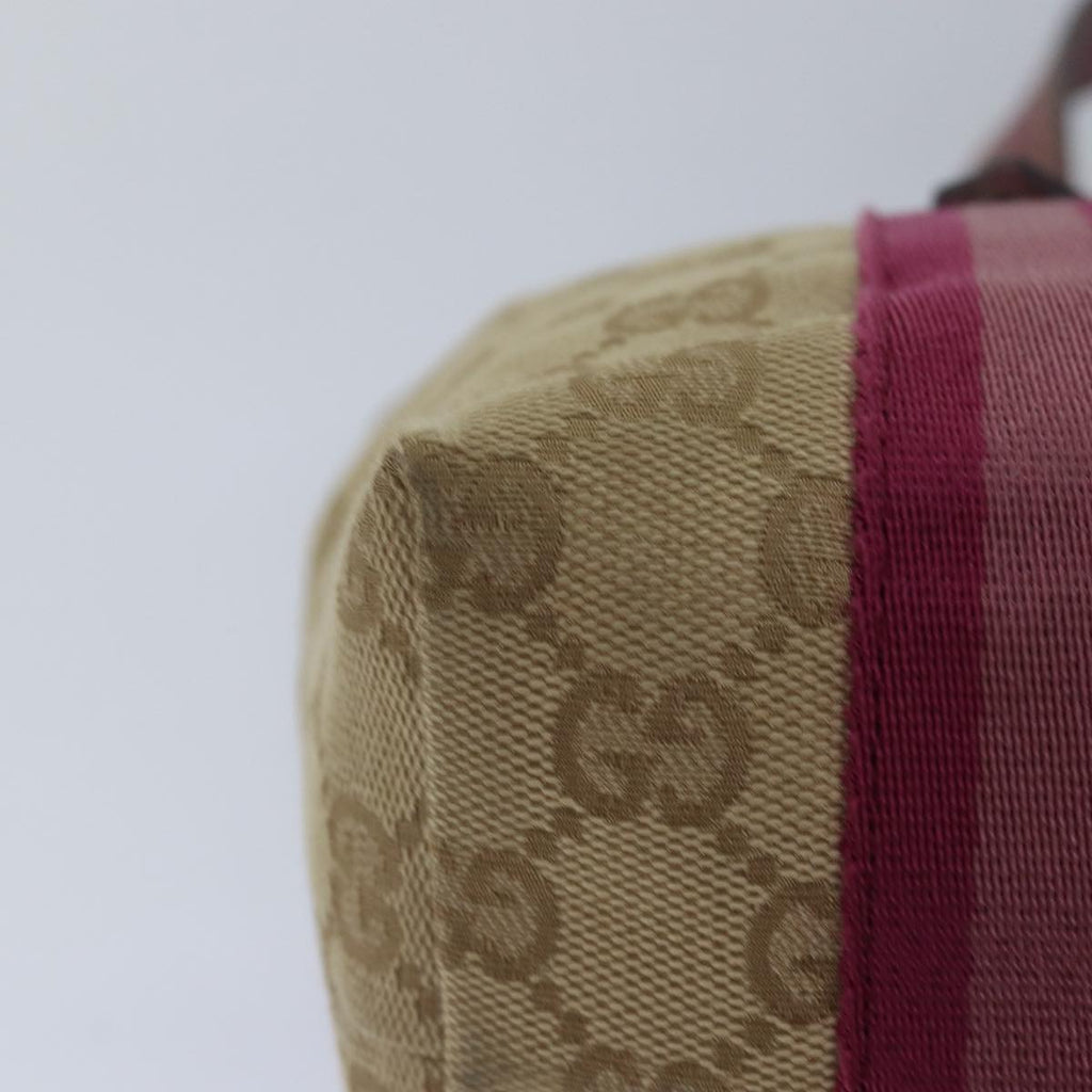 GUCCI GG Canvas Sherry Line Hand Bag Beige Pink 139261 yk13116