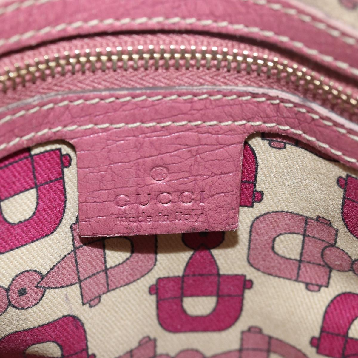 GUCCI GG Canvas Sherry Line Hand Bag Beige Pink 139261 yk13116