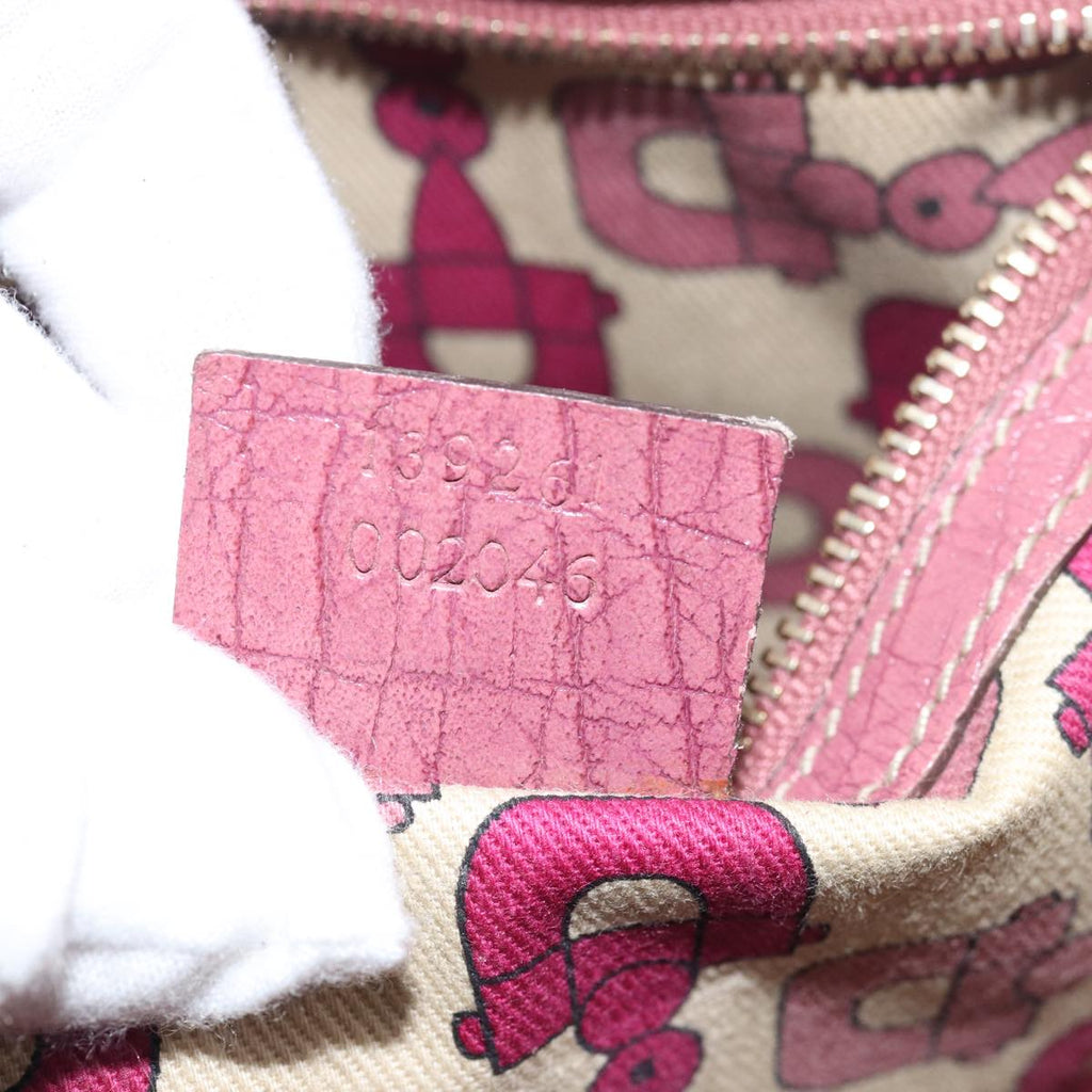GUCCI GG Canvas Sherry Line Hand Bag Beige Pink 139261 yk13116