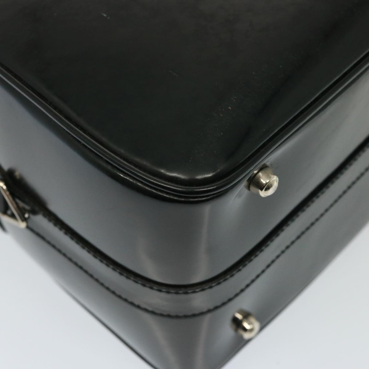GUCCI Bamboo Vanity Hand Bag Enamel 2way Black 013 122 2491 yk13124