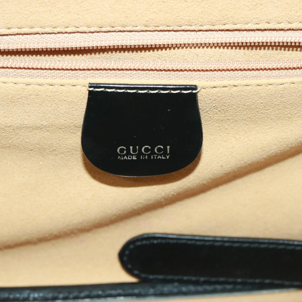GUCCI Bamboo Vanity Hand Bag Enamel 2way Black 013 122 2491 yk13124