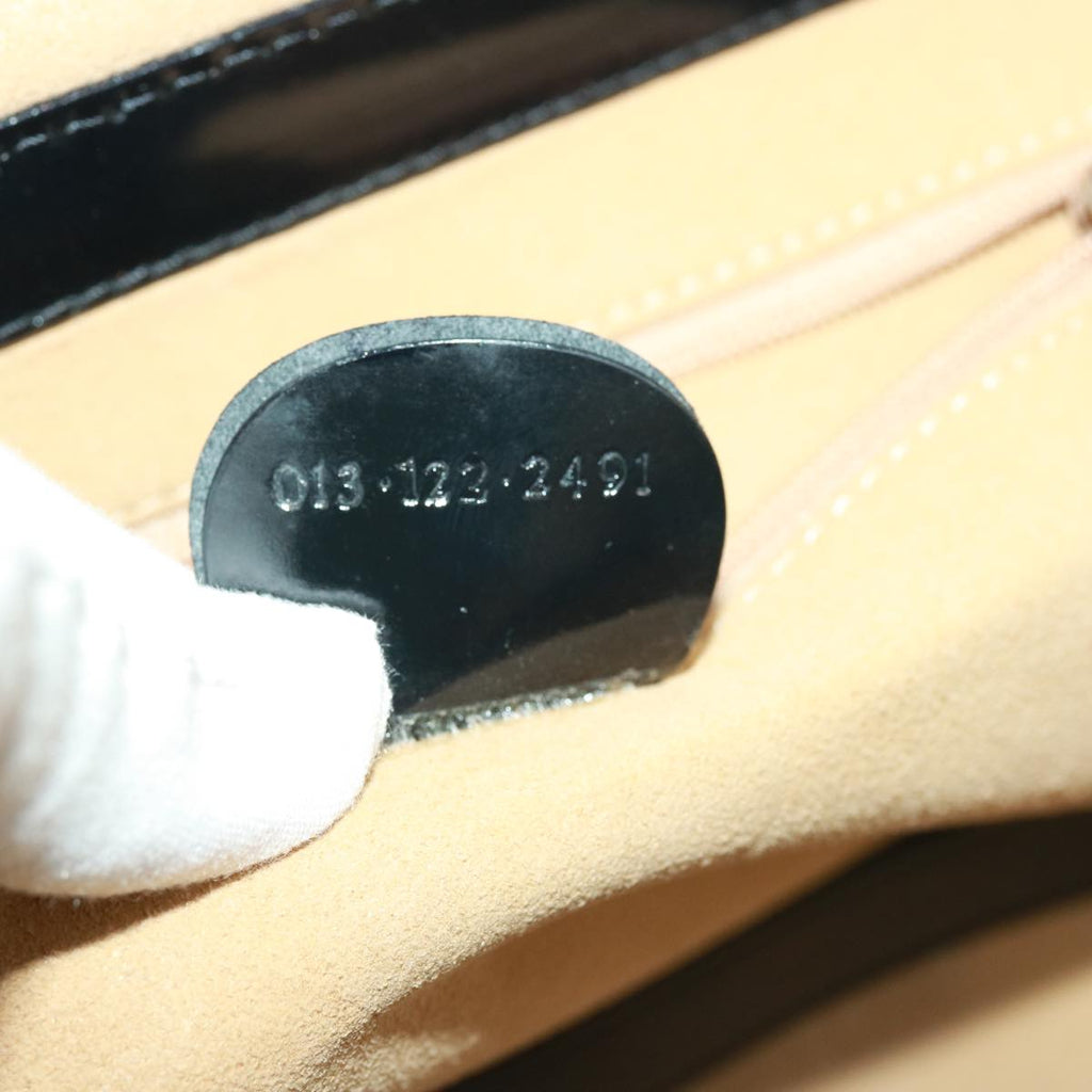 GUCCI Bamboo Vanity Hand Bag Enamel 2way Black 013 122 2491 yk13124