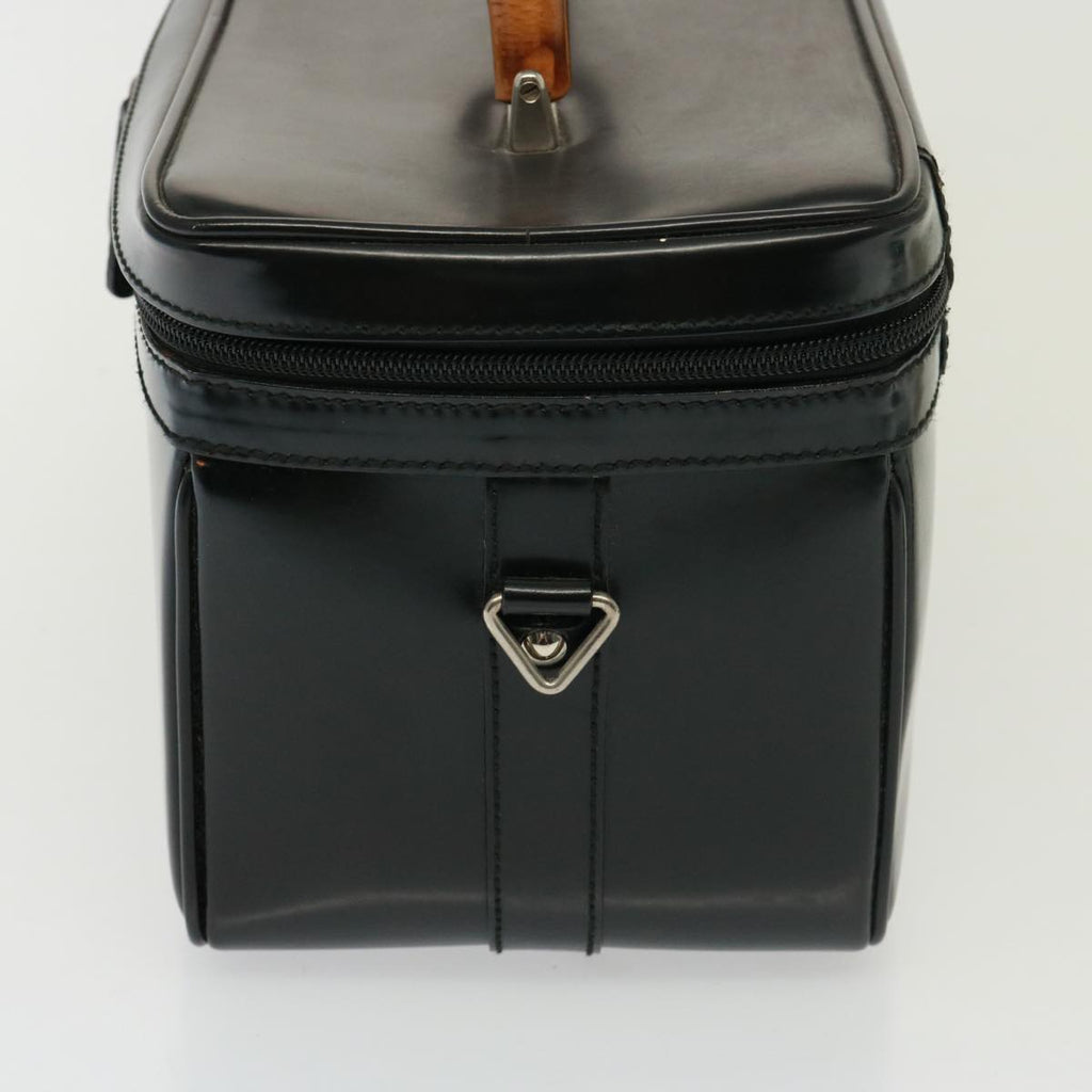 GUCCI Bamboo Vanity Hand Bag Enamel 2way Black 013 122 2491 yk13124