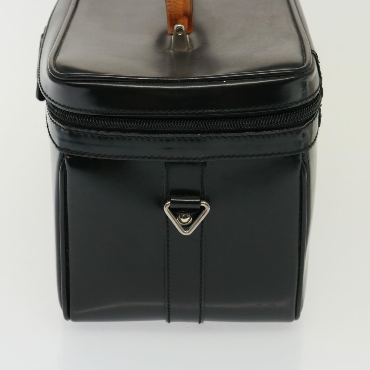 GUCCI Bamboo Vanity Hand Bag Enamel 2way Black 013 122 2491 yk13124