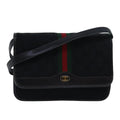 GUCCI GG Canvas Web Sherry Line Shoulder Bag Black Red Green yk13149