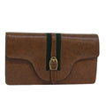 GUCCI Pouch Leather Brown yk13167