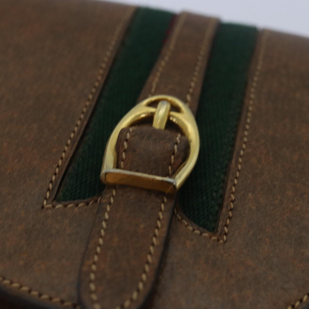 GUCCI Pouch Leather Brown yk13167