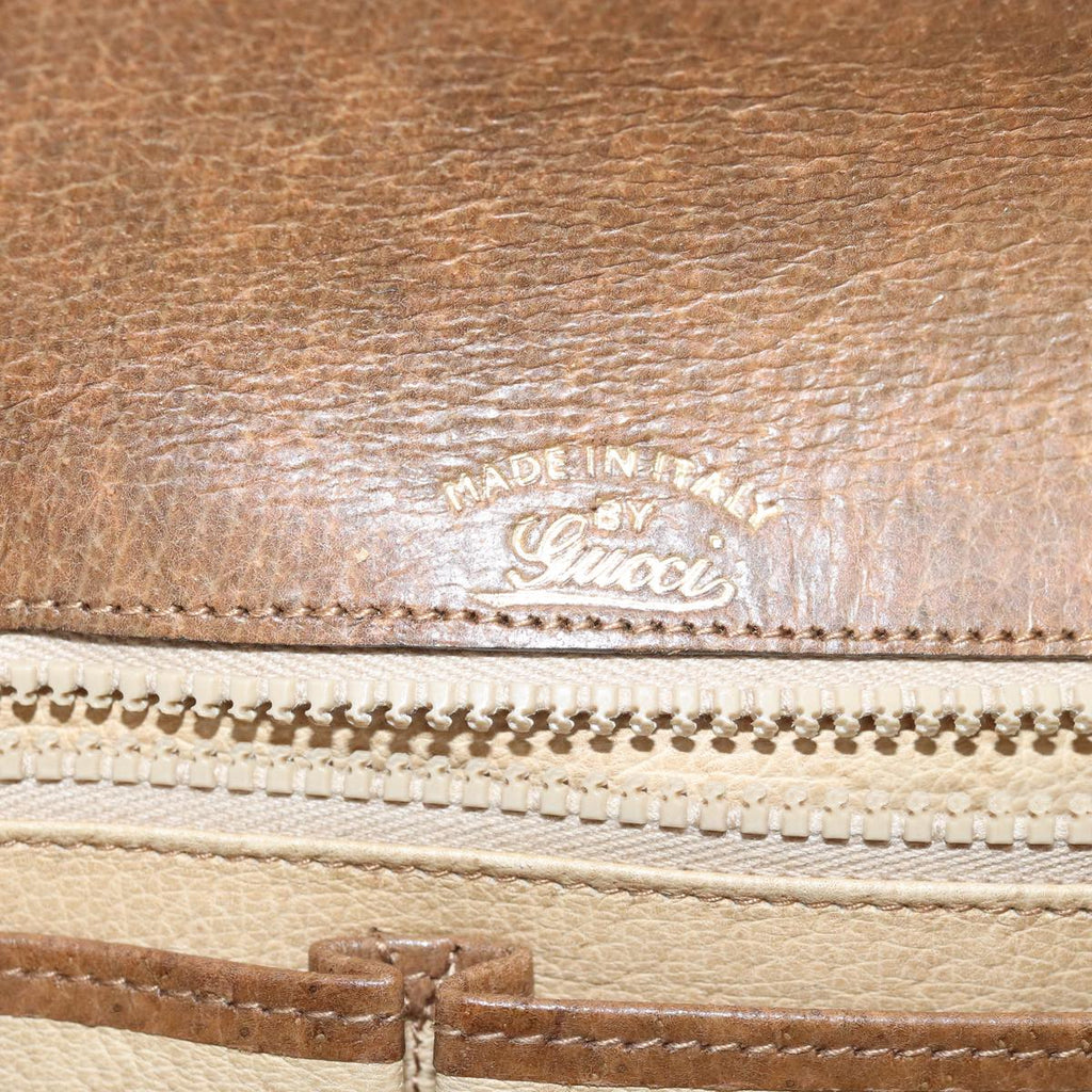 GUCCI Pouch Leather Brown yk13167