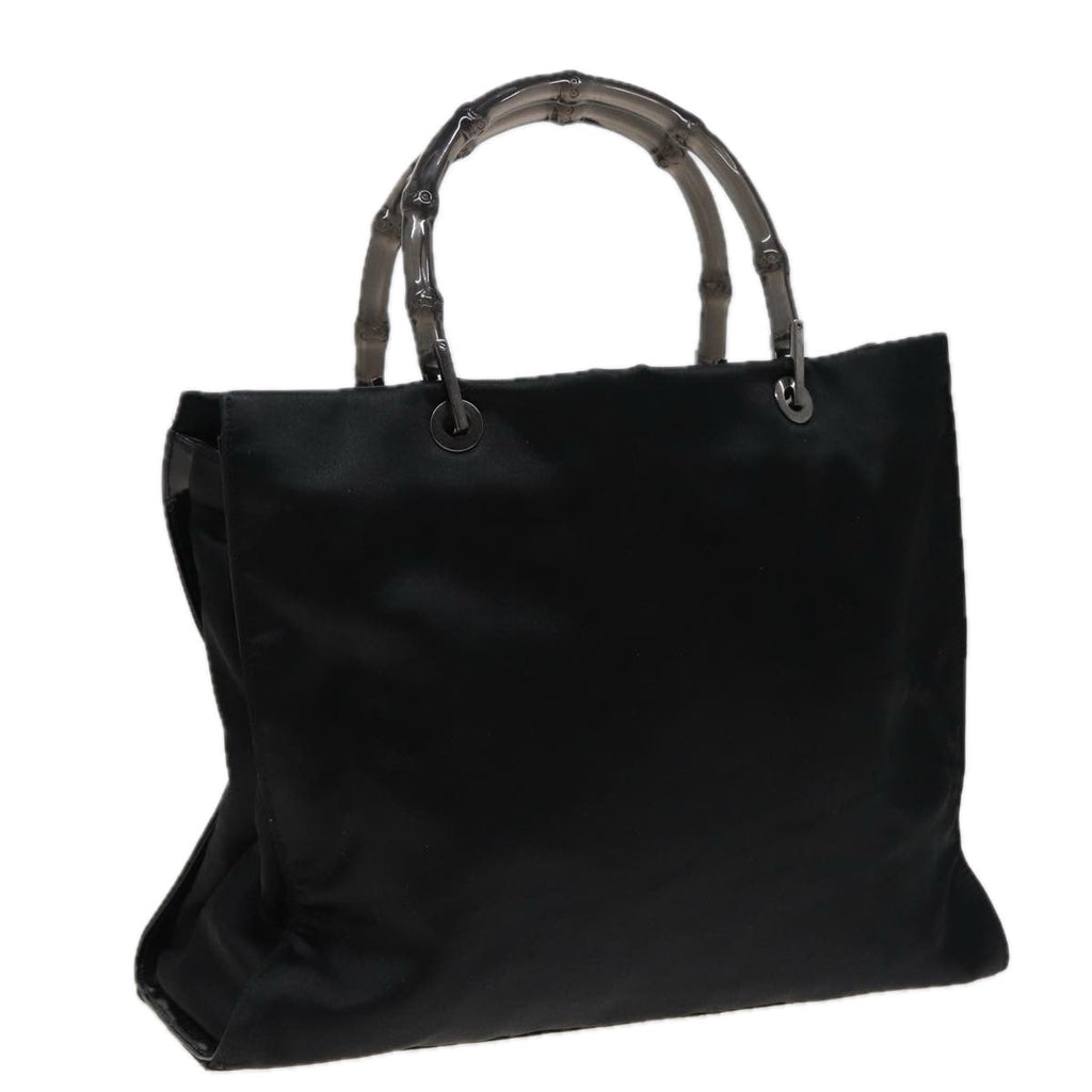 GUCCI Bamboo Hand Bag Satin Black 002 1010 002020 yk13177
