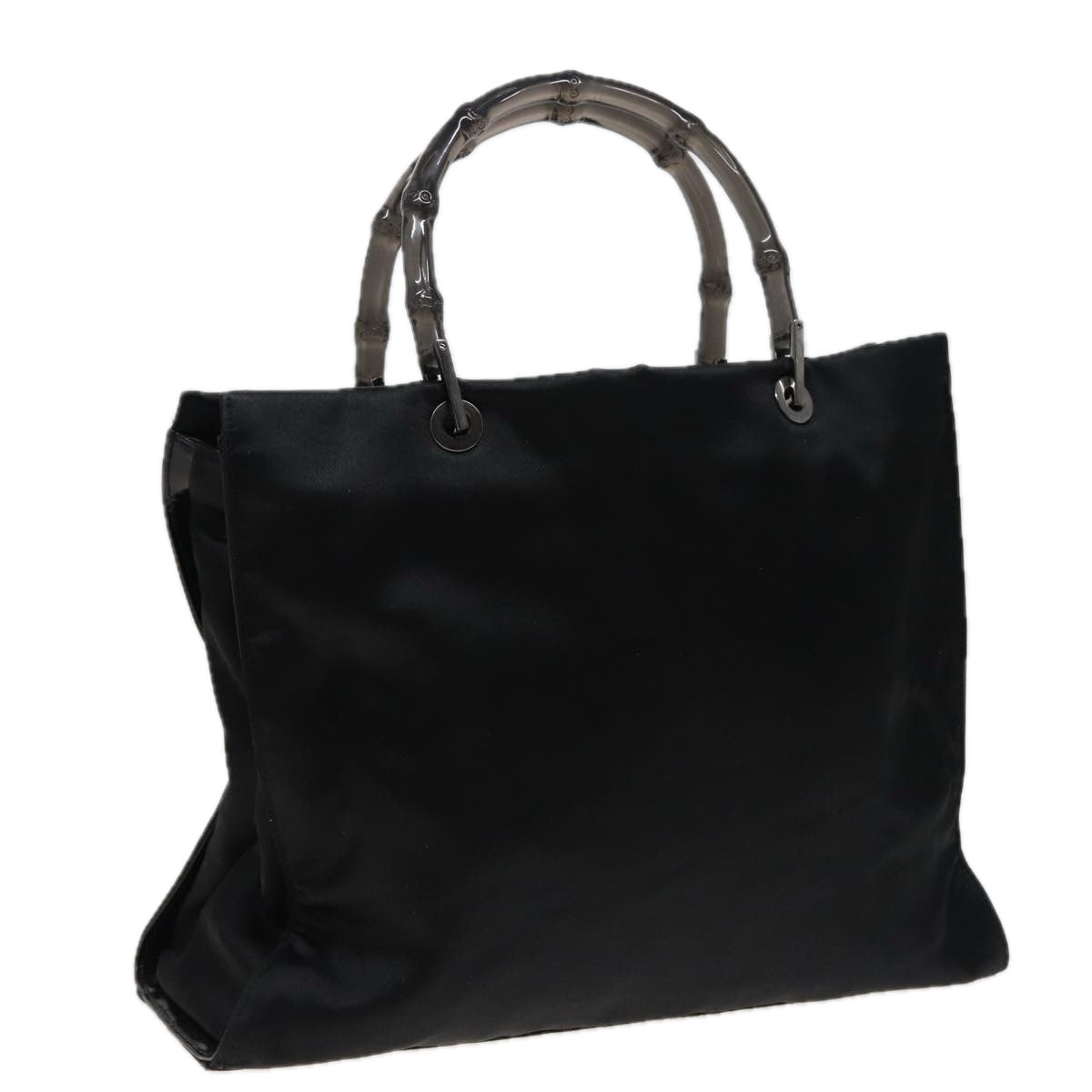 GUCCI Bamboo Hand Bag Satin Black 002 1010 002020 yk13177