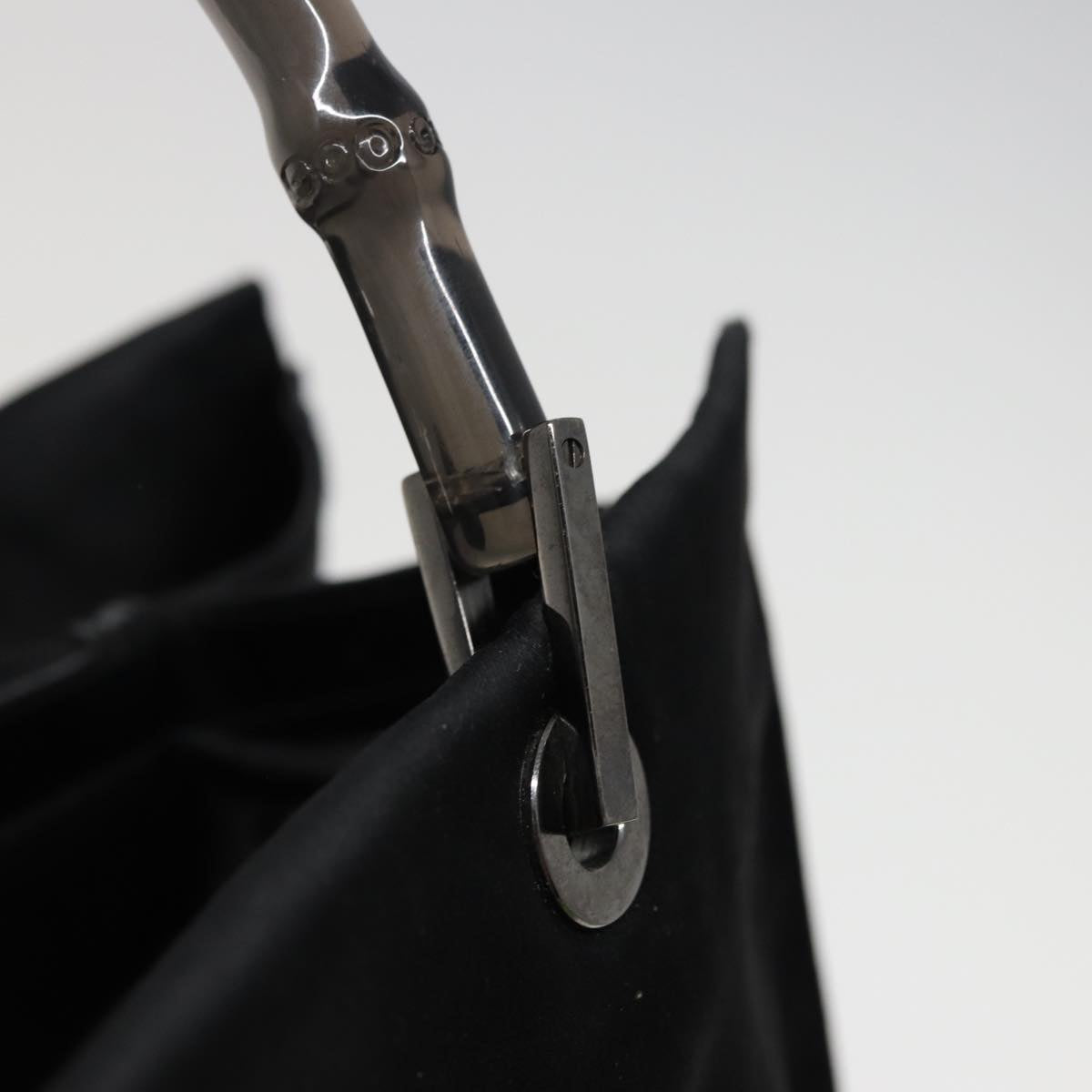 GUCCI Bamboo Hand Bag Satin Black 002 1010 002020 yk13177