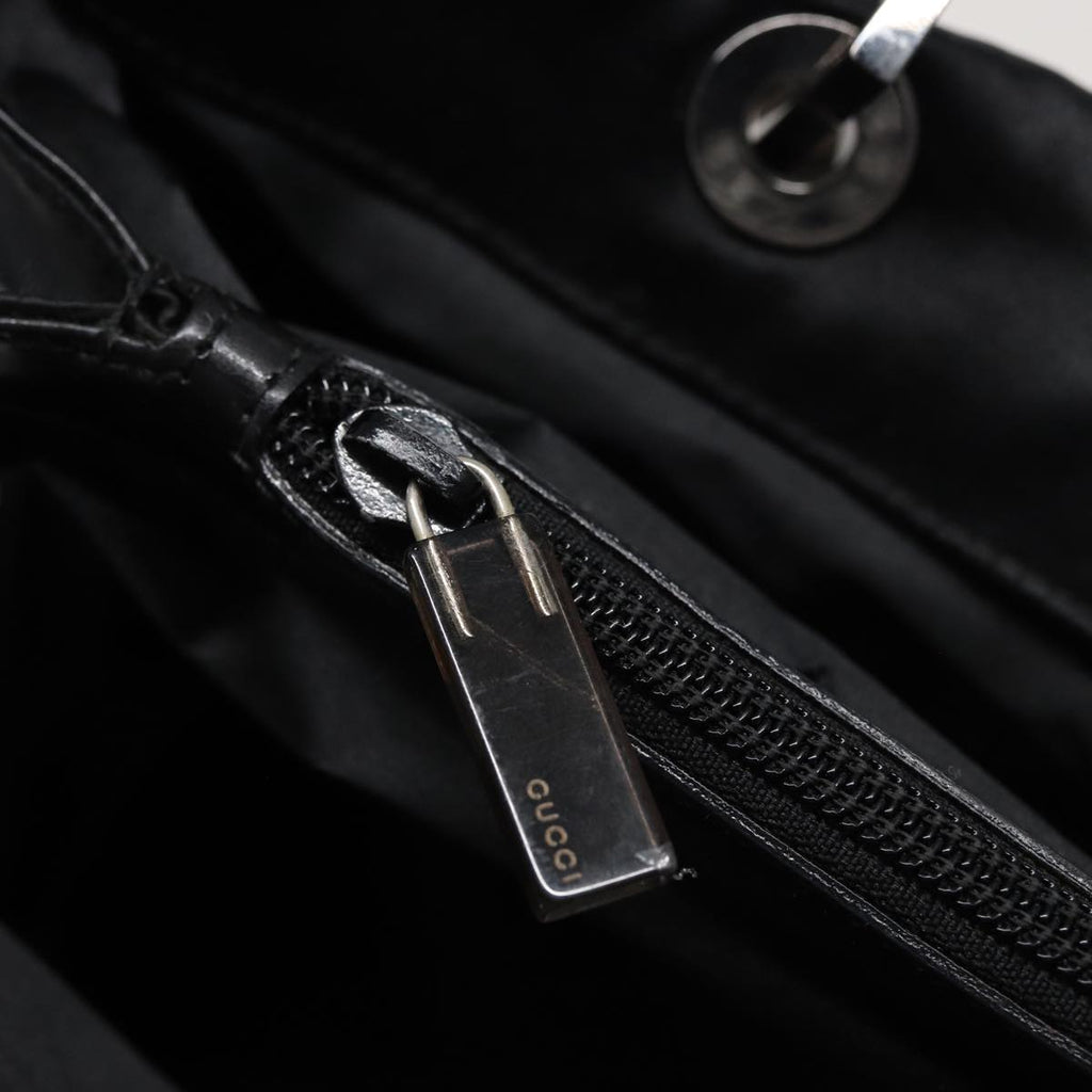 GUCCI Bamboo Hand Bag Satin Black 002 1010 002020 yk13177