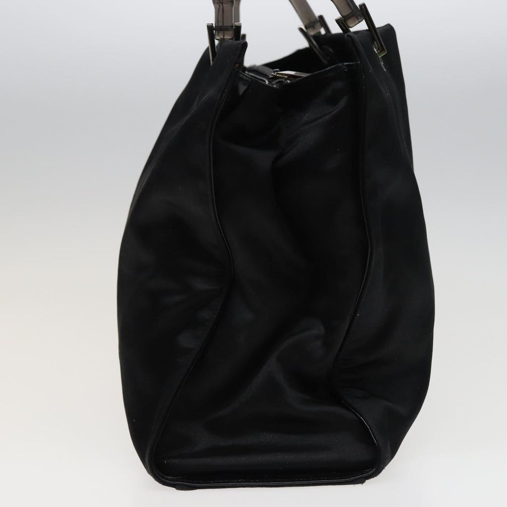 GUCCI Bamboo Hand Bag Satin Black 002 1010 002020 yk13177