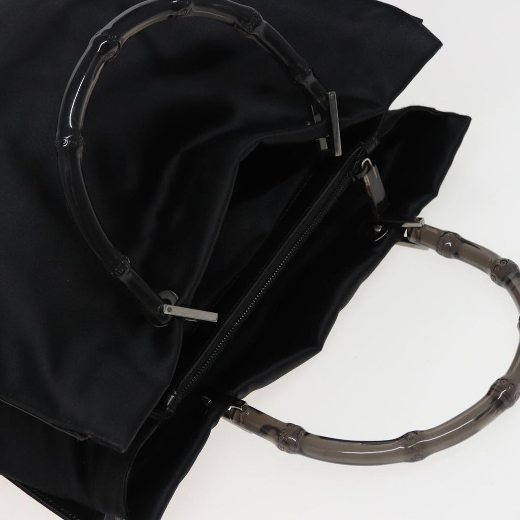 GUCCI Bamboo Hand Bag Satin Black 002 1010 002020 yk13177