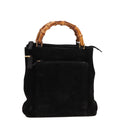 GUCCI Bamboo Hand Bag Suede Black 000 2265 0581 yk13191