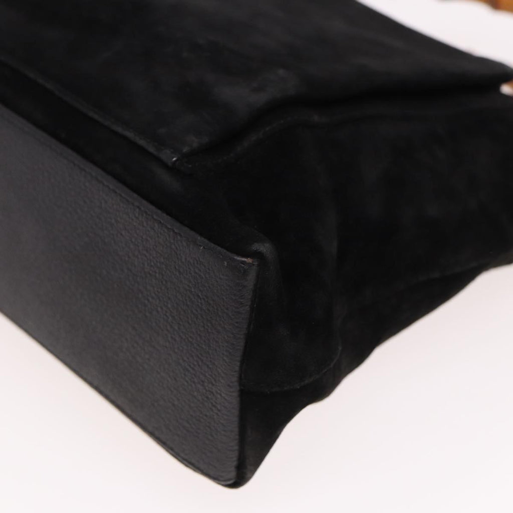 GUCCI Bamboo Hand Bag Suede Black 000 2265 0581 yk13191