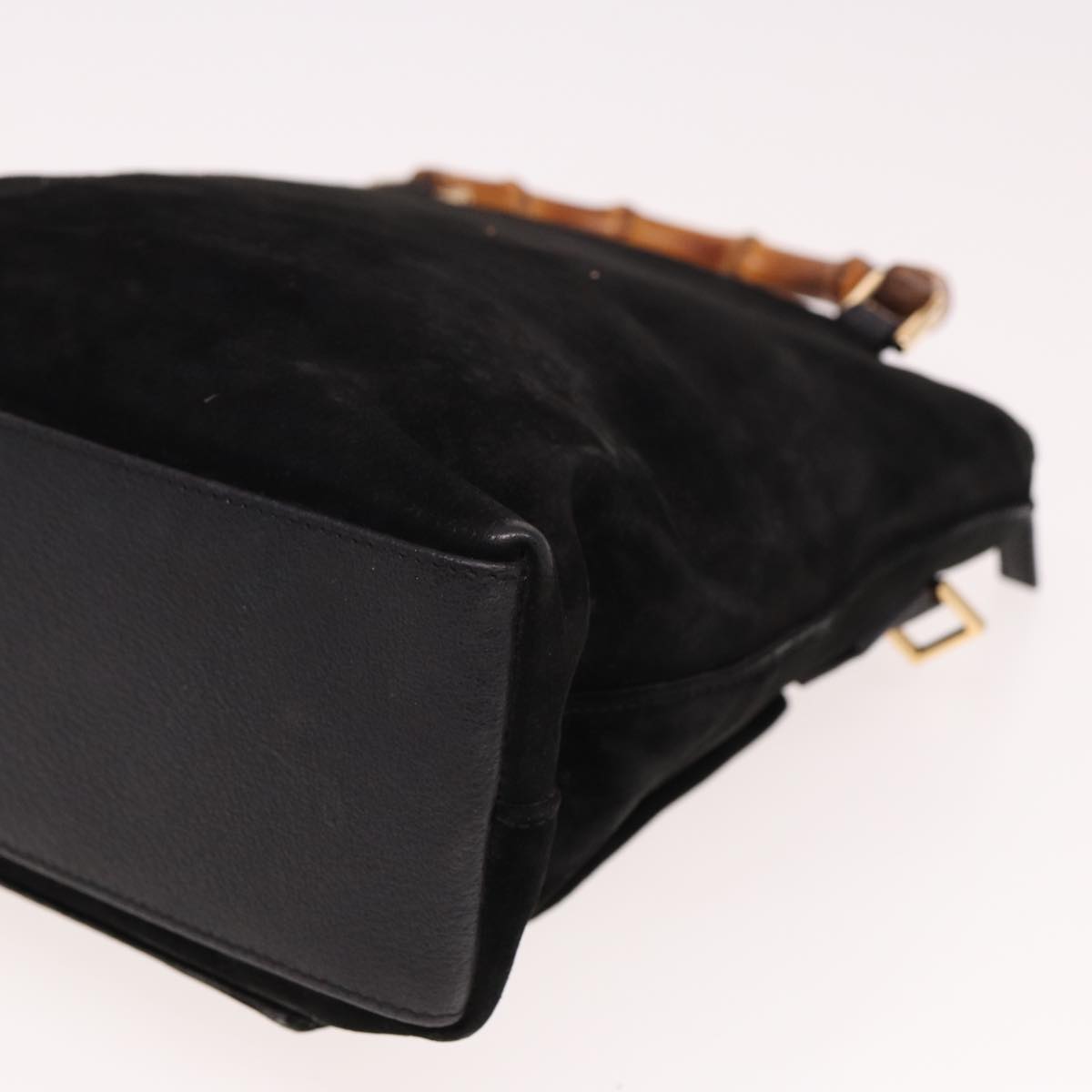 GUCCI Bamboo Hand Bag Suede Black 000 2265 0581 yk13191