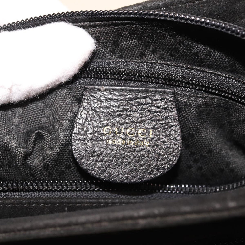 GUCCI Bamboo Hand Bag Suede Black 000 2265 0581 yk13191