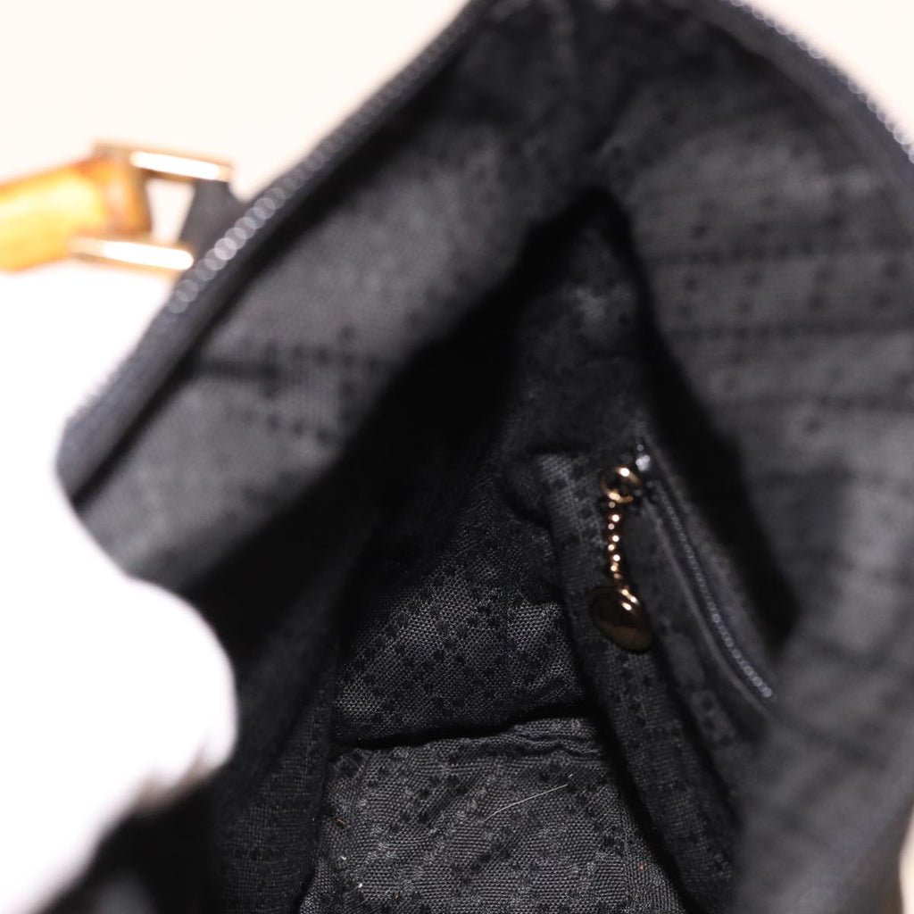 GUCCI Bamboo Hand Bag Suede Black 000 2265 0581 yk13191