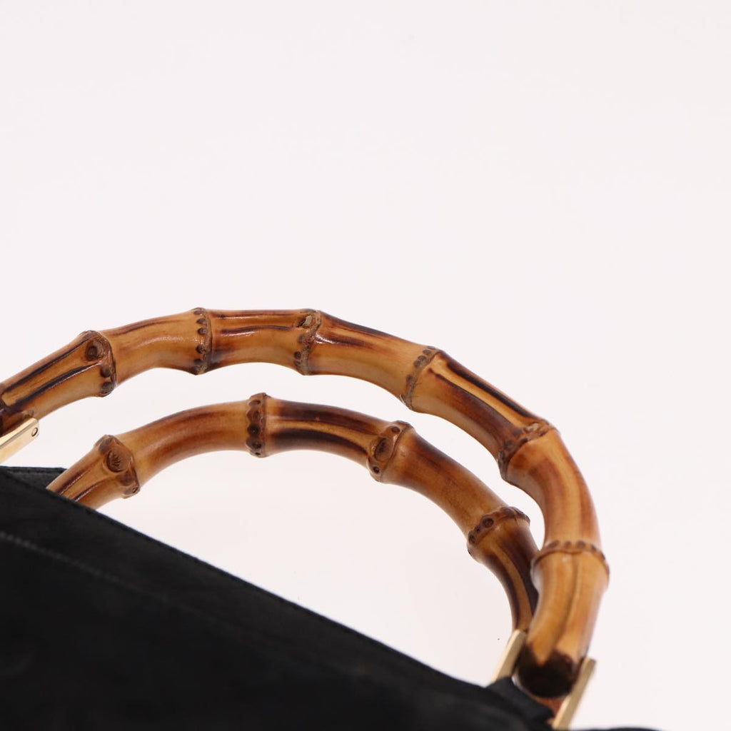 GUCCI Bamboo Hand Bag Suede Black 000 2265 0581 yk13191