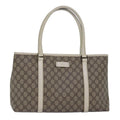 GUCCI GG Supreme Tote Bag PVC Leather Beige 114595 yk13216