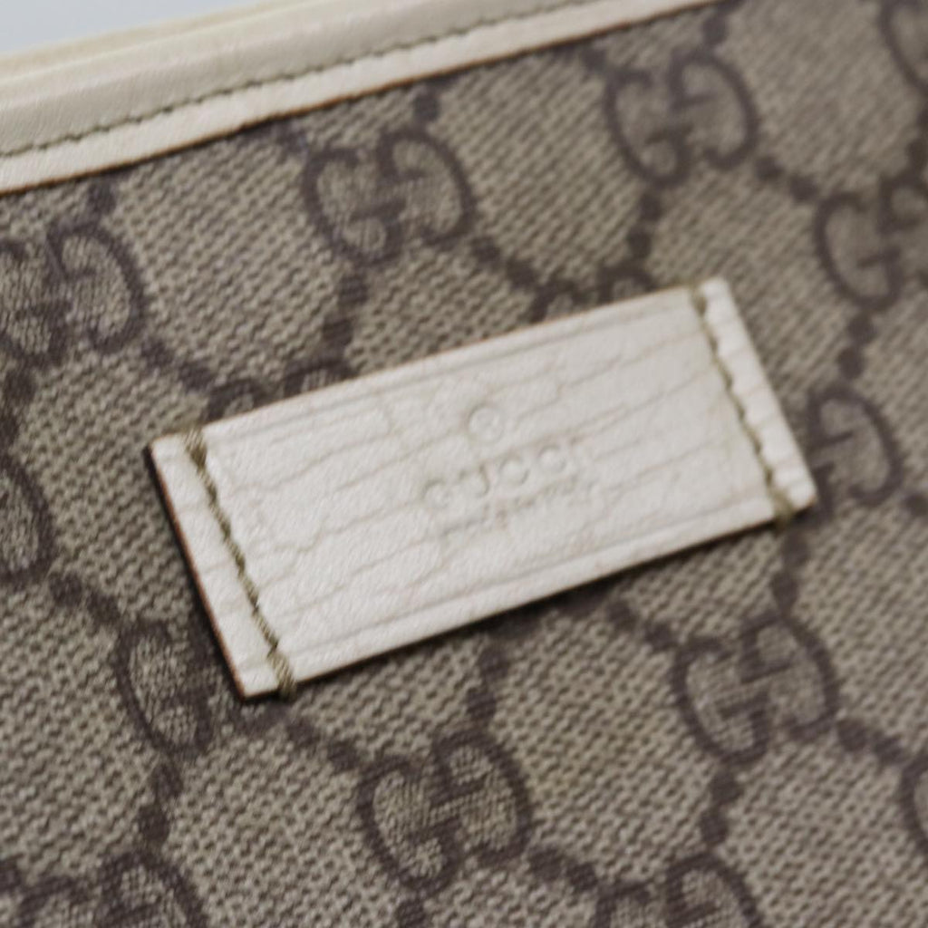GUCCI GG Supreme Tote Bag PVC Leather Beige 114595 yk13216