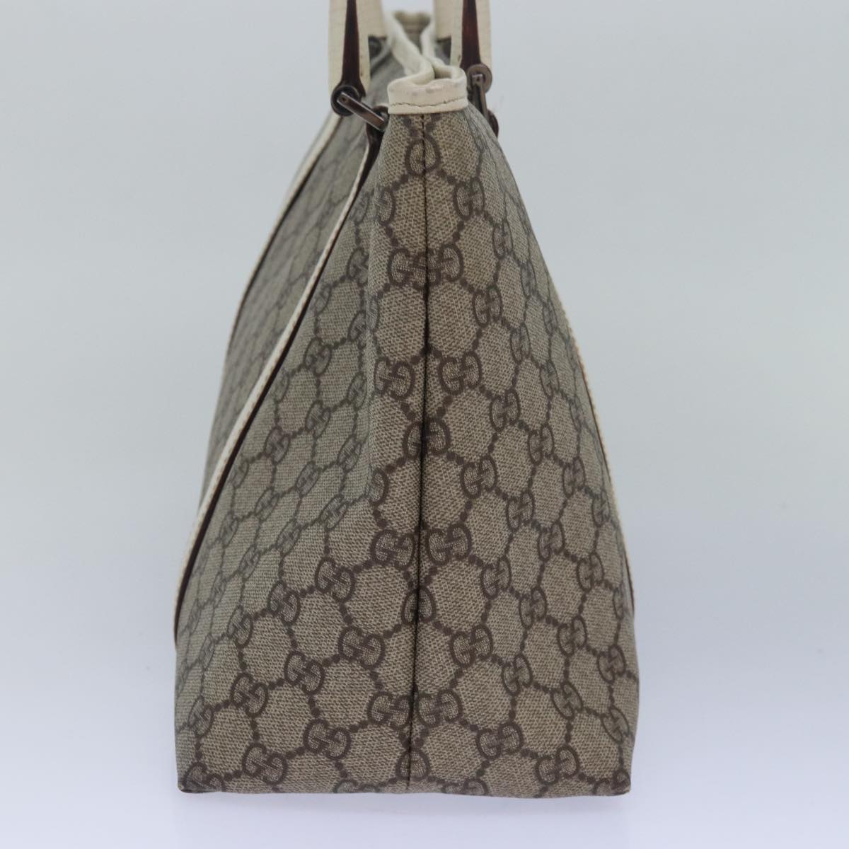 GUCCI GG Supreme Tote Bag PVC Leather Beige 114595 yk13216