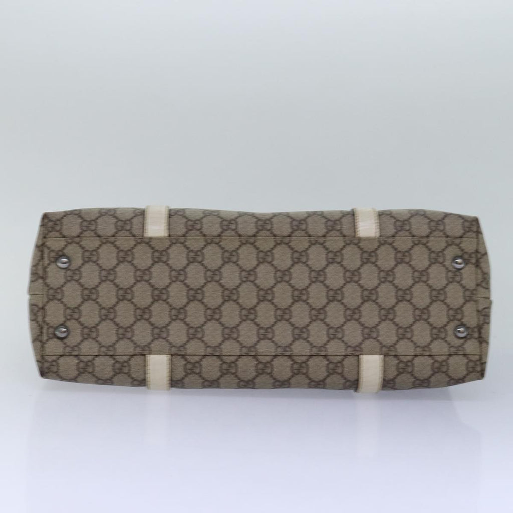 GUCCI GG Supreme Tote Bag PVC Leather Beige 114595 yk13216