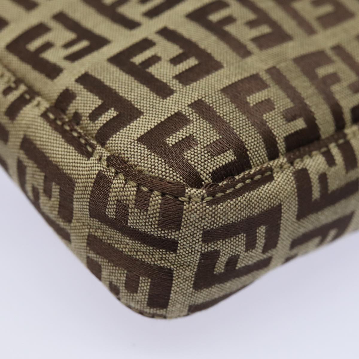 FENDI Zucchino Canvas Accessory Pouch Beige yk13253