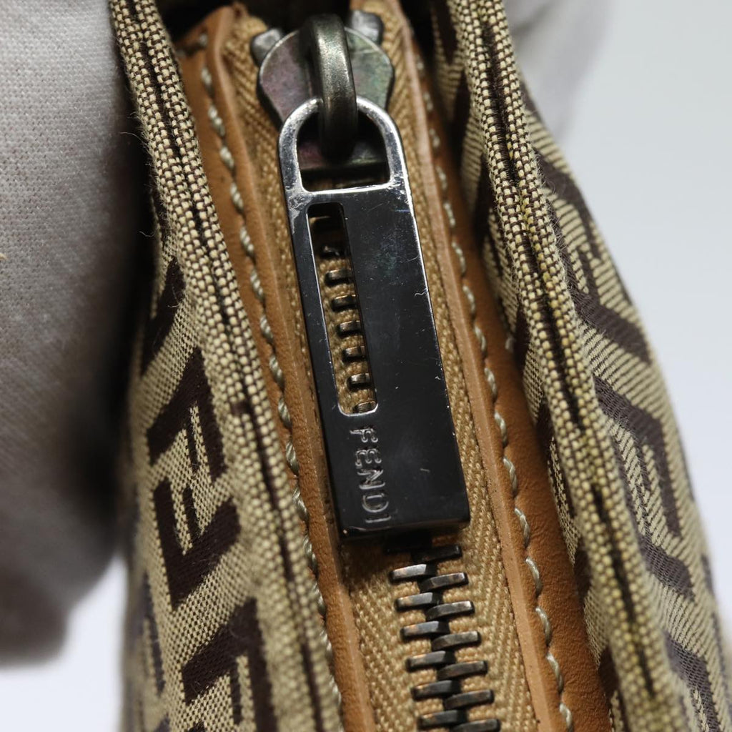 FENDI Zucchino Canvas Accessory Pouch Beige yk13253