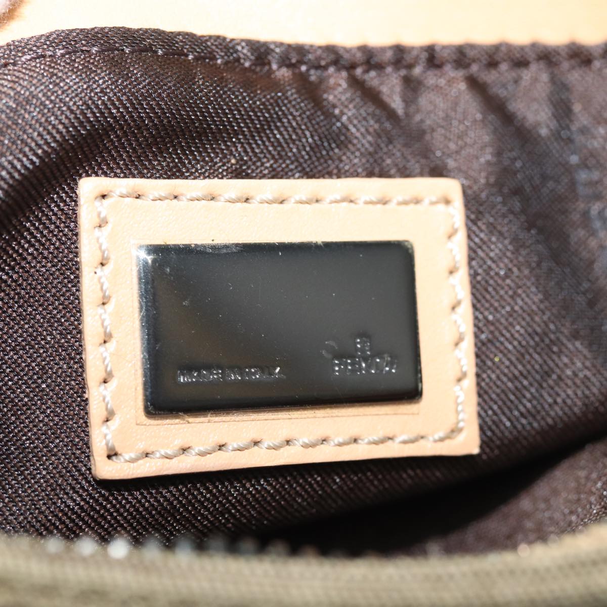 FENDI Zucchino Canvas Accessory Pouch Beige yk13253
