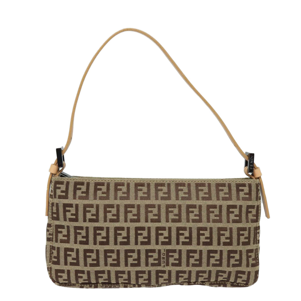 FENDI Zucchino Canvas Accessory Pouch Beige yk13253