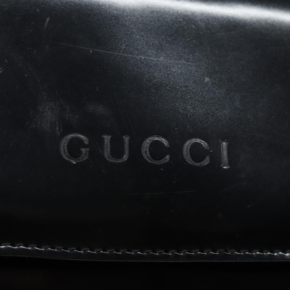 GUCCI Shoulder Bag Leather Black yk13258