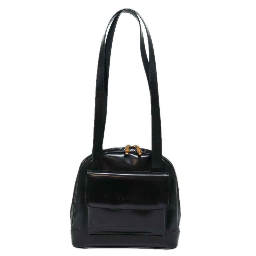 GUCCI Shoulder Bag Leather Black yk13258