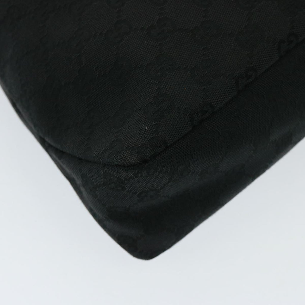 GUCCI GG Canvas Horsebit Shoulder Bag Black 115867 yk13263