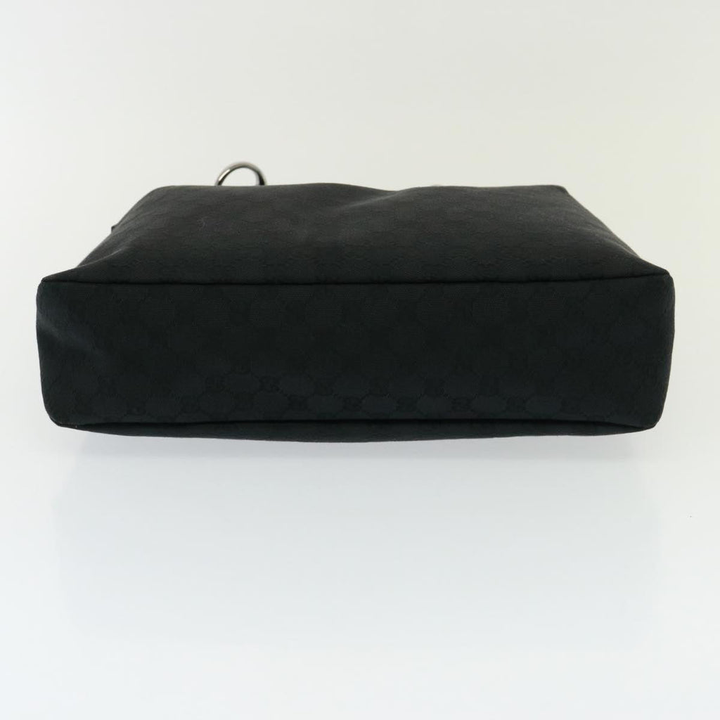 GUCCI GG Canvas Horsebit Shoulder Bag Black 115867 yk13263