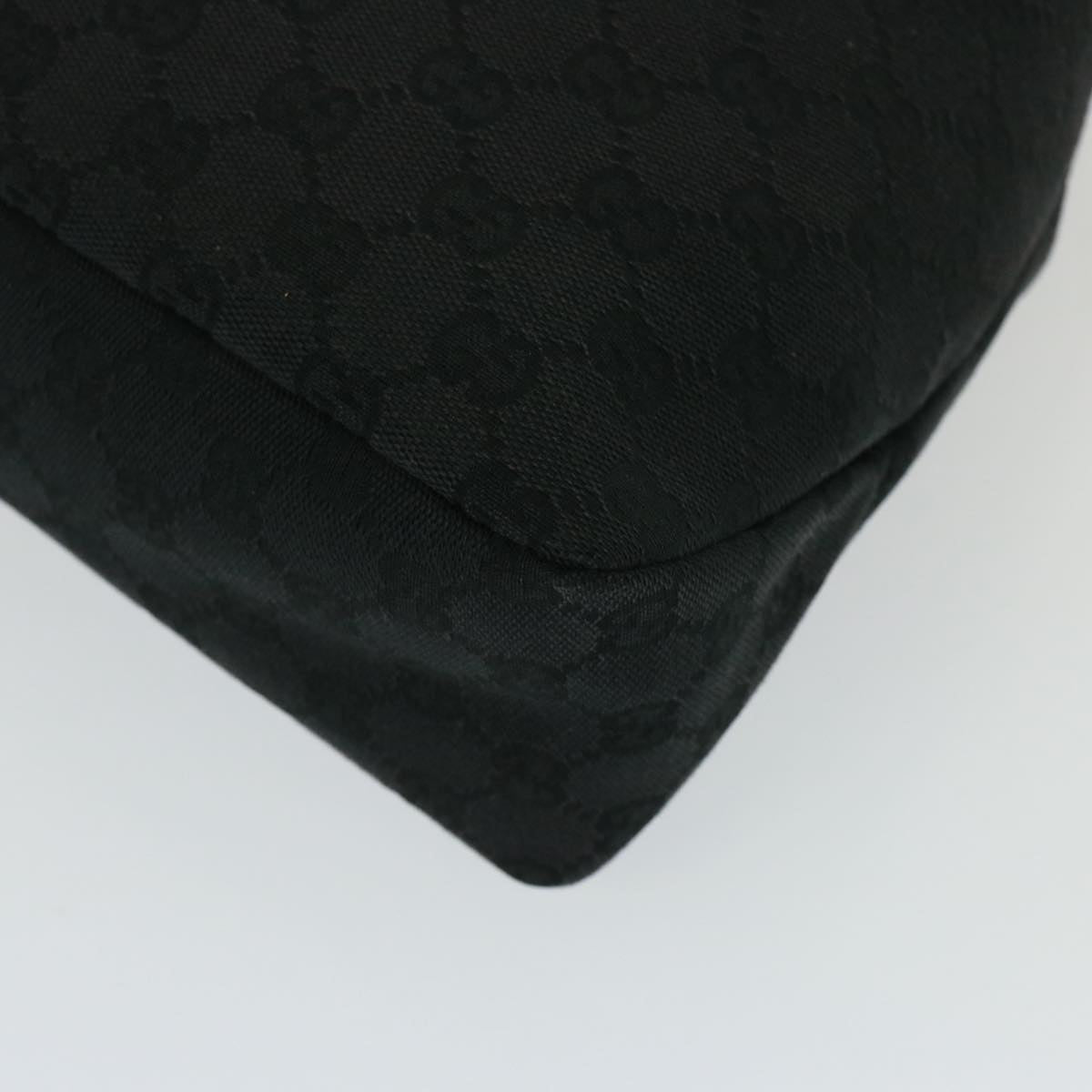 GUCCI GG Canvas Horsebit Shoulder Bag Black 115867 yk13263