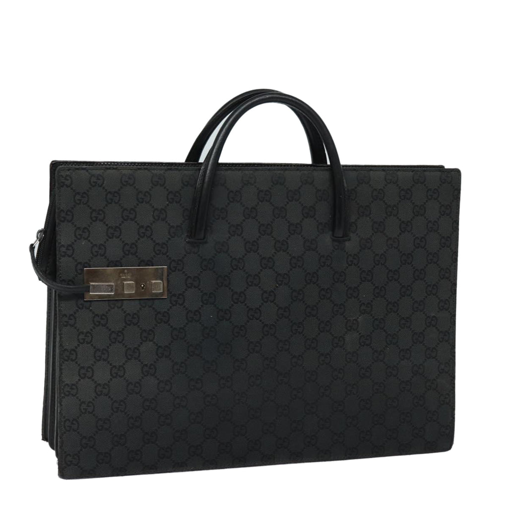 GUCCI GG Canvas Hand Bag Black 015 3708 yk13270