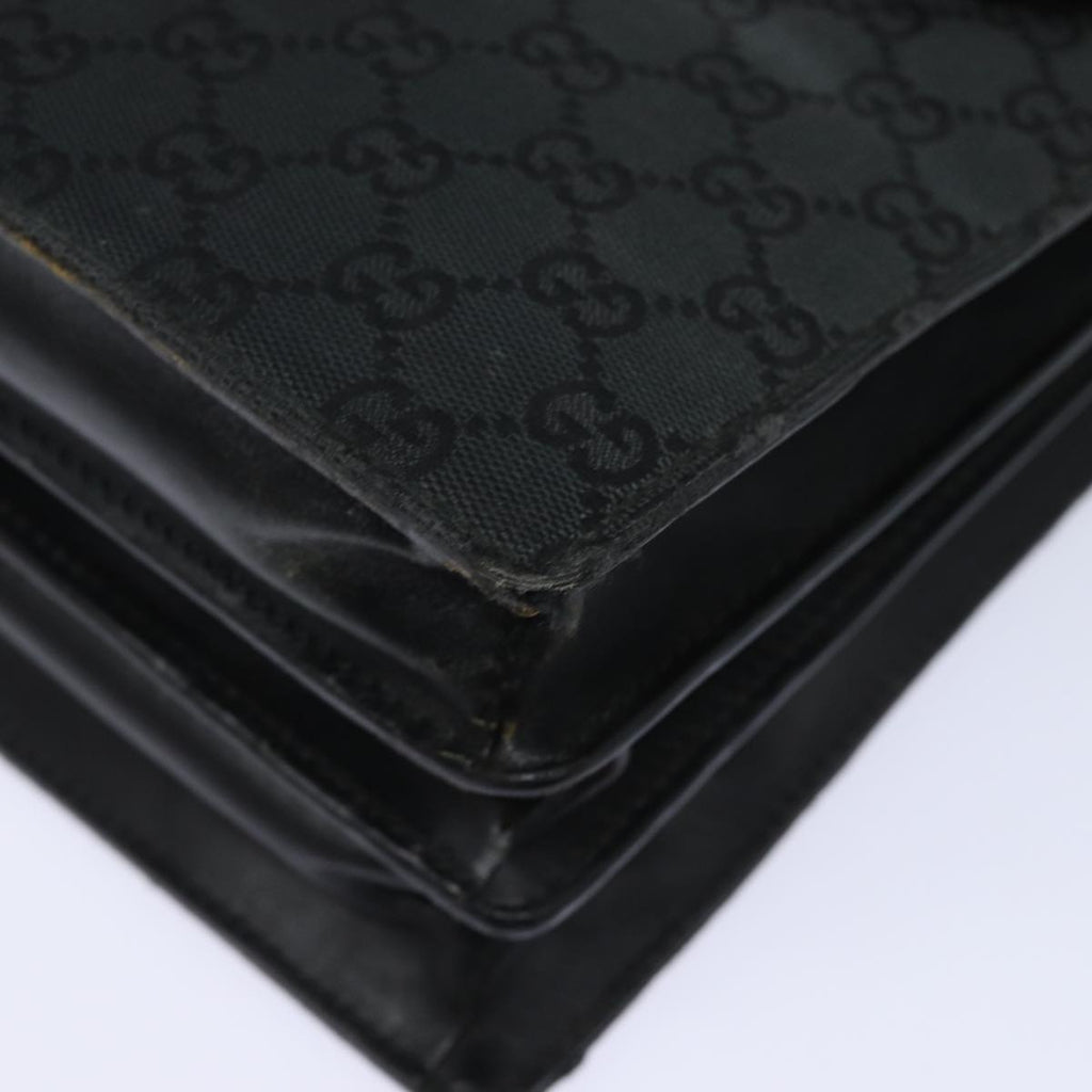 GUCCI GG Canvas Hand Bag Black 015 3708 yk13270