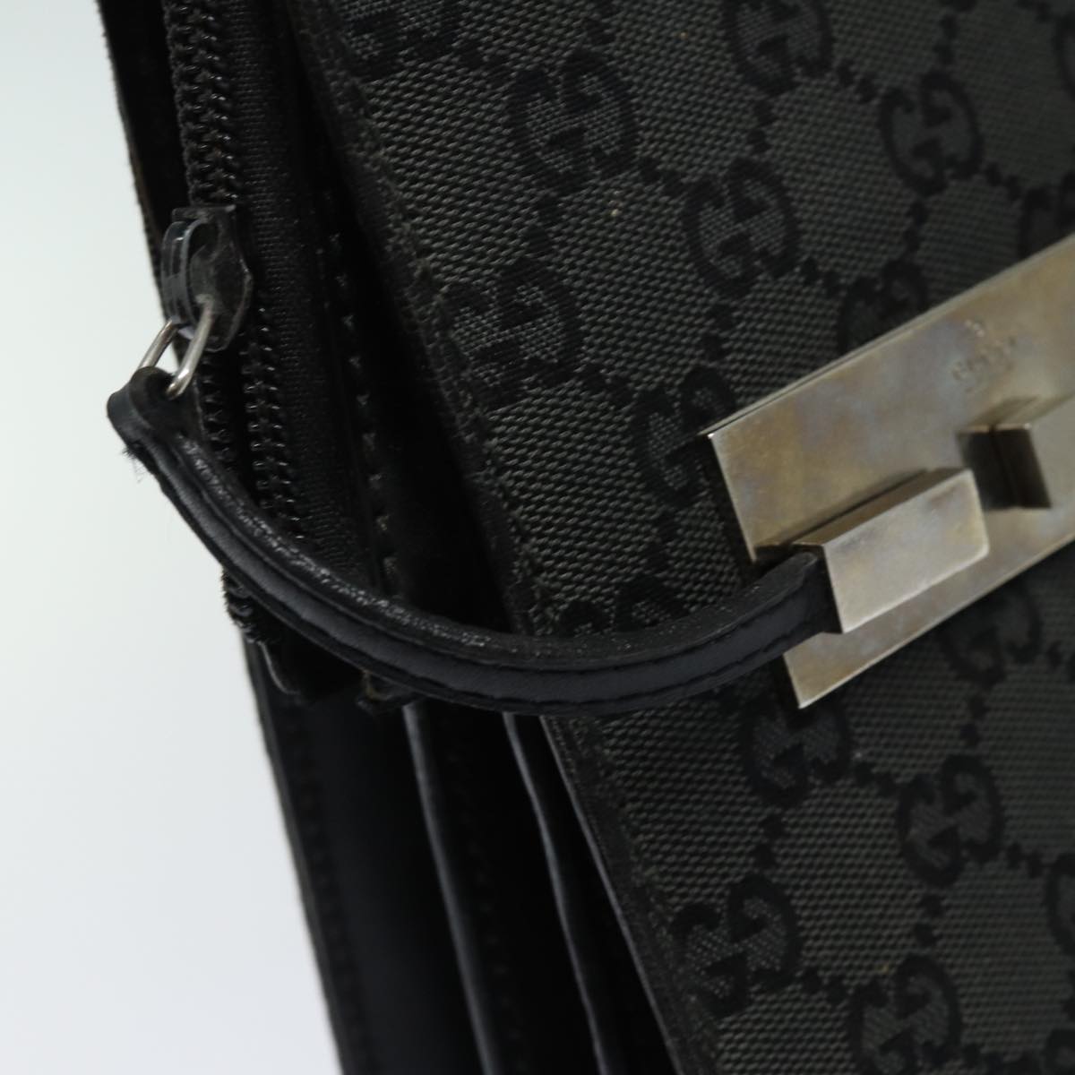 GUCCI GG Canvas Hand Bag Black 015 3708 yk13270